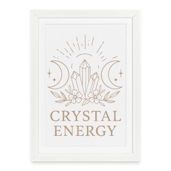 Crystal Energy Floral Line Art - Framed poster (27 × 37 cm) - white - Front