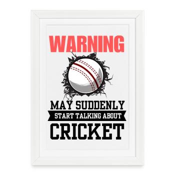 Amateur de cricket Fan de cricket Anniversaire Papa - Affiche encadrée (27 × 37 cm) - blanc - Devant