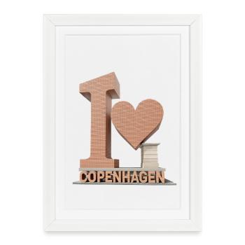 J’adore Copenhague – Architecture City Design - Affiche encadrée (27 × 37 cm) - blanc - Devant