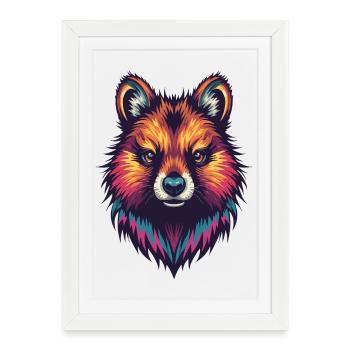 Portrait coloré de quokka - Affiche encadrée (27 × 37 cm) - blanc - Devant