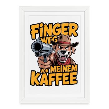 Lâche mon café - Affiche encadrée (27 × 37 cm) - blanc - Devant