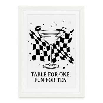 Table For One Martini Party - Framed poster (27 × 37 cm) - white - Front
