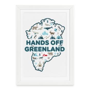 Ne touchez pas au Groenland L’Europe se tient unie - Affiche encadrée (27 × 37 cm) - blanc - Devant