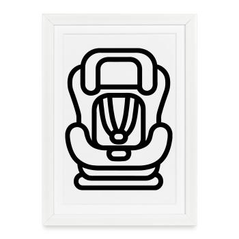 siège auto bébé - Affiche encadrée (27 × 37 cm) - blanc - Devant