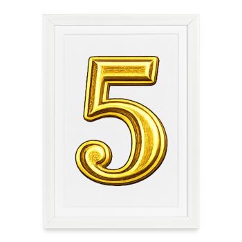 Golden Five Ornament - Framed poster (27 × 37 cm) - white - Front
