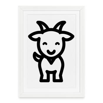 chèvre - Affiche encadrée (27 × 37 cm) - blanc - Devant