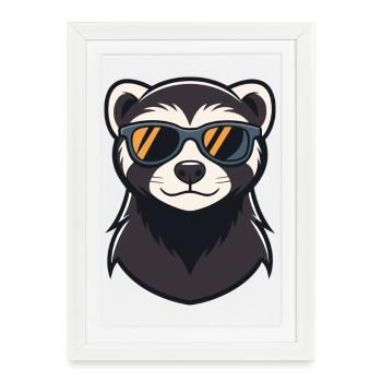 Furet Cool - Affiche encadrée (27 × 37 cm) - blanc - Devant