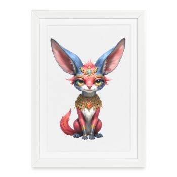 Pharaon Chat de Cristal et d’Or - Affiche encadrée (27 × 37 cm) - blanc - Devant
