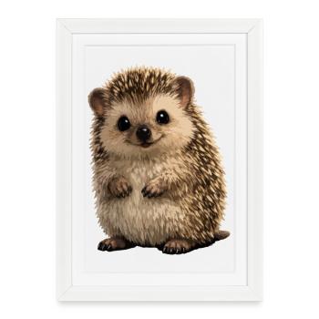 Small Hedgehog Stuffy Coat - Framed poster (27 × 37 cm) - white - Front