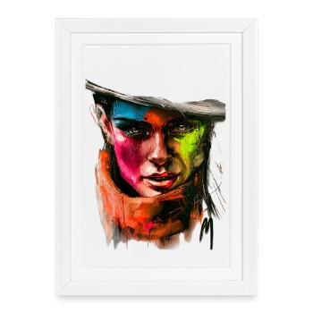 Color portrait with bright stripes - Framed poster (27 × 37 cm) - white - Front