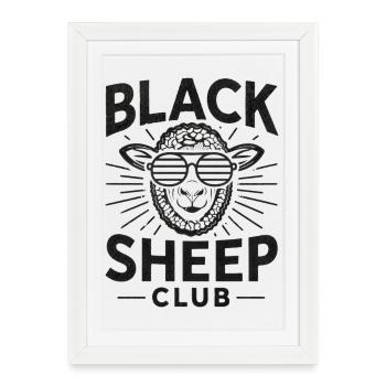 Club des Moutons Noirs - Affiche encadrée (27 × 37 cm) - blanc - Devant