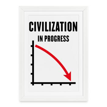 Civilization In Progress (Civilization POS Red 2C) - Framed poster (27 × 37 cm) - white - Front