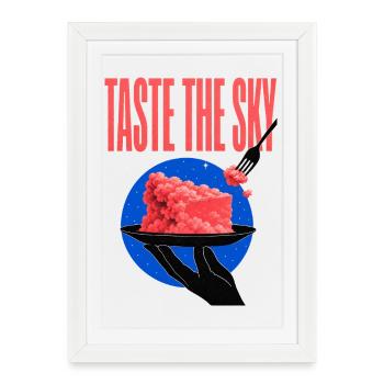 Goûtez le ciel – Gâteau aux nuages - Affiche encadrée (27 × 37 cm) - blanc - Devant