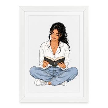 Reading is my time-out – Bücherliebe Booklover - Framed poster (27 × 37 cm) - white - Front