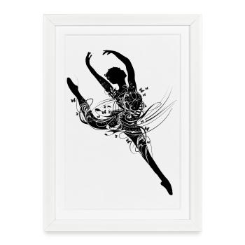 Ballet dancer in fanciful ballet dress - Framed poster (27 × 37 cm) - white - Front