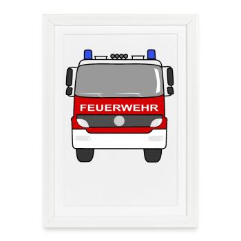 Fire Engine - Framed poster (27 × 37 cm) - white - Front