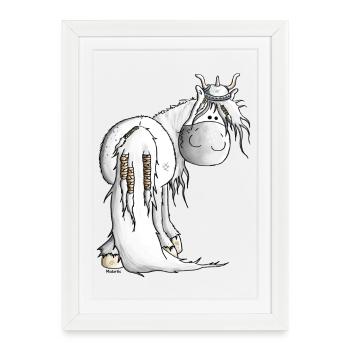 Viking Islandais Cheval - Chevaux - Affiche encadrée (27 × 37 cm) - blanc - Devant