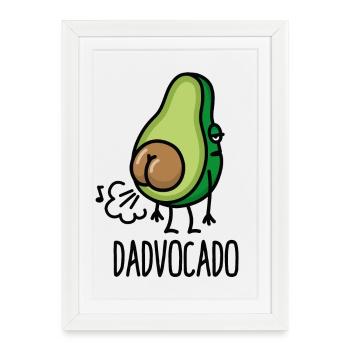 Dadvocado pétant Avocat papa Pet papa drôle - Affiche encadrée (27 × 37 cm) - blanc - Devant
