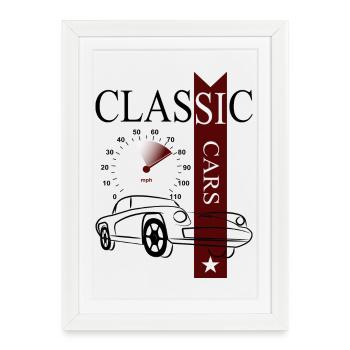 Automobile Classic Cars - Framed poster (27 × 37 cm) - white - Front