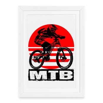 MTB - Affiche encadrée (27 × 37 cm) - blanc - Devant