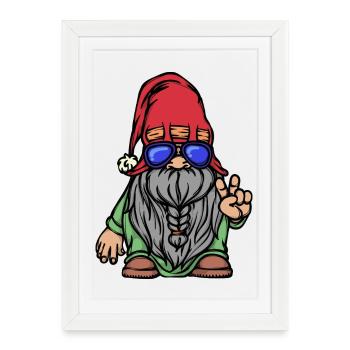Barbe Barbe Complète Poils Du Visage Barbe Coiffure - Affiche encadrée (27 × 37 cm) - blanc - Devant