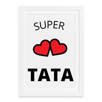 Super tata - Affiche encadrée (27 × 37 cm) - blanc - Devant