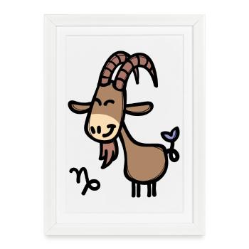 Astrology Capricorn Zodiac Sign Astronomy - Framed poster (27 × 37 cm) - white - Front