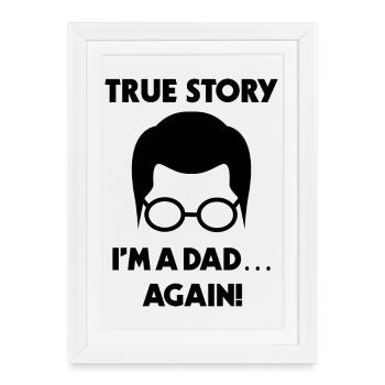 Pregnant Parents Dad Family Happiness Baby Statement - Framed poster (27 × 37 cm) - white - Front