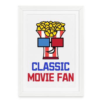 Popcorn Statement Films Filmabend Kinoaben - Affiche encadrée (27 × 37 cm) - blanc - Devant