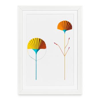 Fans abstraits de Color Blossom - Affiche encadrée (27 × 37 cm) - blanc - Devant