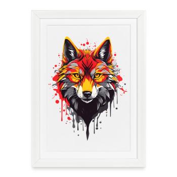 Cool Wolf - Framed poster (27 × 37 cm) - white - Front