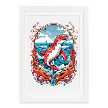 Créatures marines - Affiche encadrée (27 × 37 cm) - blanc - Devant