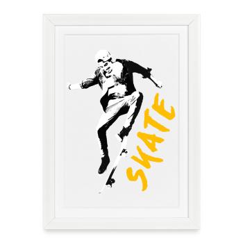 TSHIRT SKATE 2024 - Affiche encadrée (27 × 37 cm) - blanc - Devant