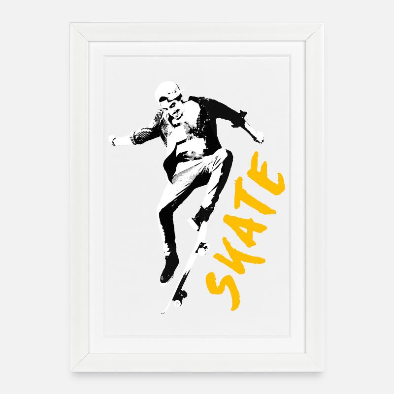 SKATE TSHIRT 2024 - Framed poster (27 × 37 cm) - white