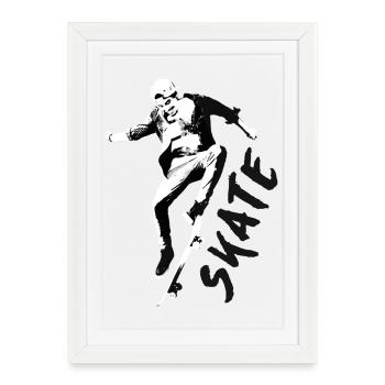 TSHIRT SKATE 2024 - Affiche encadrée (27 × 37 cm) - blanc - Devant