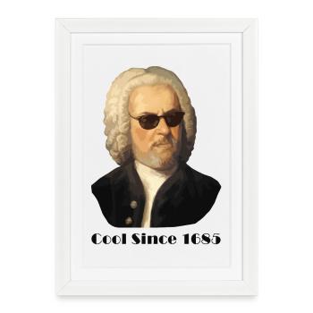 Johann Sebastian Bach – Cool avec des lunettes de soleil et - Affiche encadrée (27 × 37 cm) - blanc - Devant