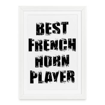 French horn player - Framed poster (27 × 37 cm) - white - Front