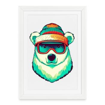 Ours blanc - Affiche encadrée (27 × 37 cm) - blanc - Devant