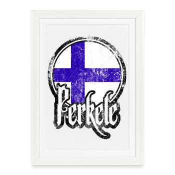 Suomi Perkele — Diable finlandais - Affiche encadrée (27 × 37 cm) - blanc - Devant