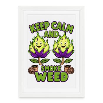 Funny Grass Flowers - Framed poster (27 × 37 cm) - white - Front
