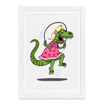 Camouflage du tyrannosaure pour la chasse - Affiche encadrée (27 × 37 cm) - blanc - Devant