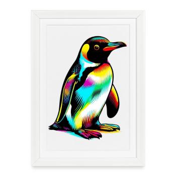 Penguin - Framed poster (27 × 37 cm) - white - Front