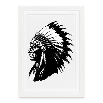 Chef indien - Affiche encadrée (27 × 37 cm) - blanc - Devant