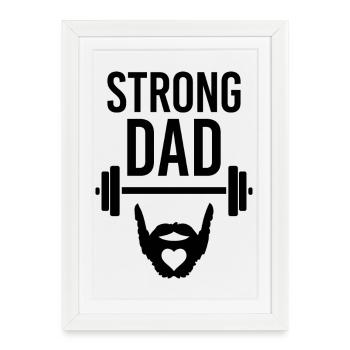 StrongDad – Fort de cœur - Affiche encadrée (27 × 37 cm) - blanc - Devant