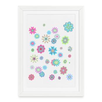 Motifs floraux colorés pour les vêtements de printemps - Affiche encadrée (27 × 37 cm) - blanc - Devant