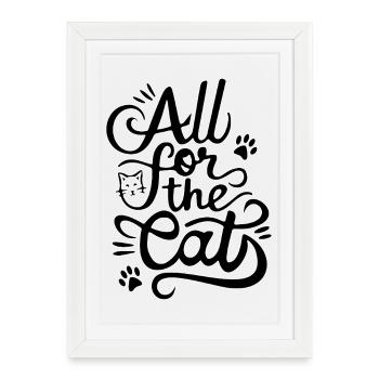 Tout pour le chat - Affiche encadrée (27 × 37 cm) - blanc - Devant