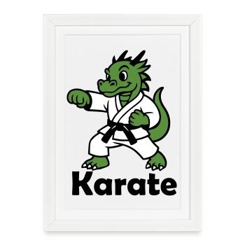 Karaté Dragon - Affiche encadrée (27 × 37 cm) - blanc - Devant