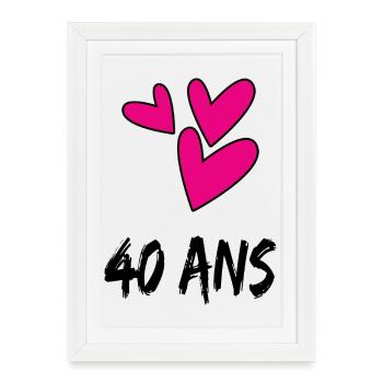40. 40 YEARS. 40th ANNIVERSARY. 40 YEARS ANNIVERSARY. - Framed poster (27 × 37 cm) - white - Front