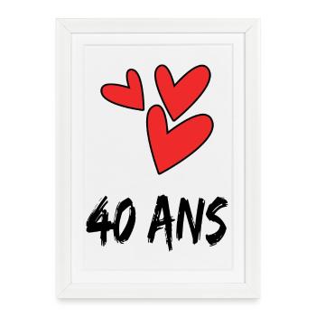 40. 40 YEARS. 40th ANNIVERSARY. 40 YEARS ANNIVERSARY. - Framed poster (27 × 37 cm) - white - Front