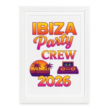 Équipe de fête à Ibiza 2026 - Affiche encadrée (27 × 37 cm) - blanc - Devant